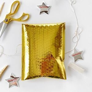 15 6.5x10 gold metallic bubble pack polymailer